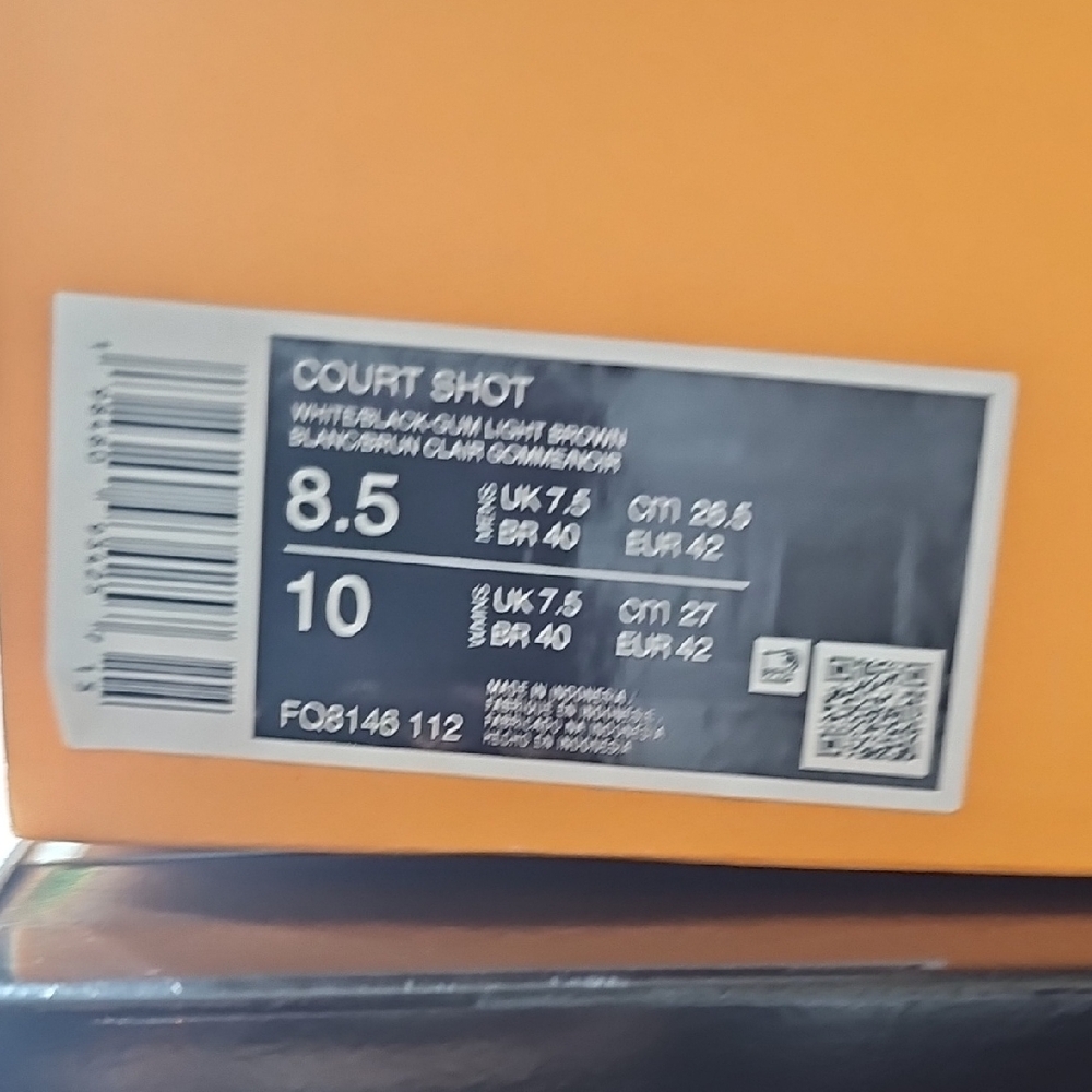 Nike Court Shot White Black Brown Athletic Shoes